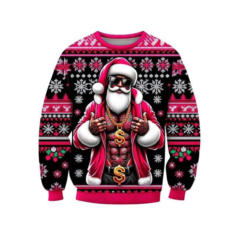 Santa Ugly Christmas Sweater, Muscular Santa Claus Sweater, Xmas Sweatshirt