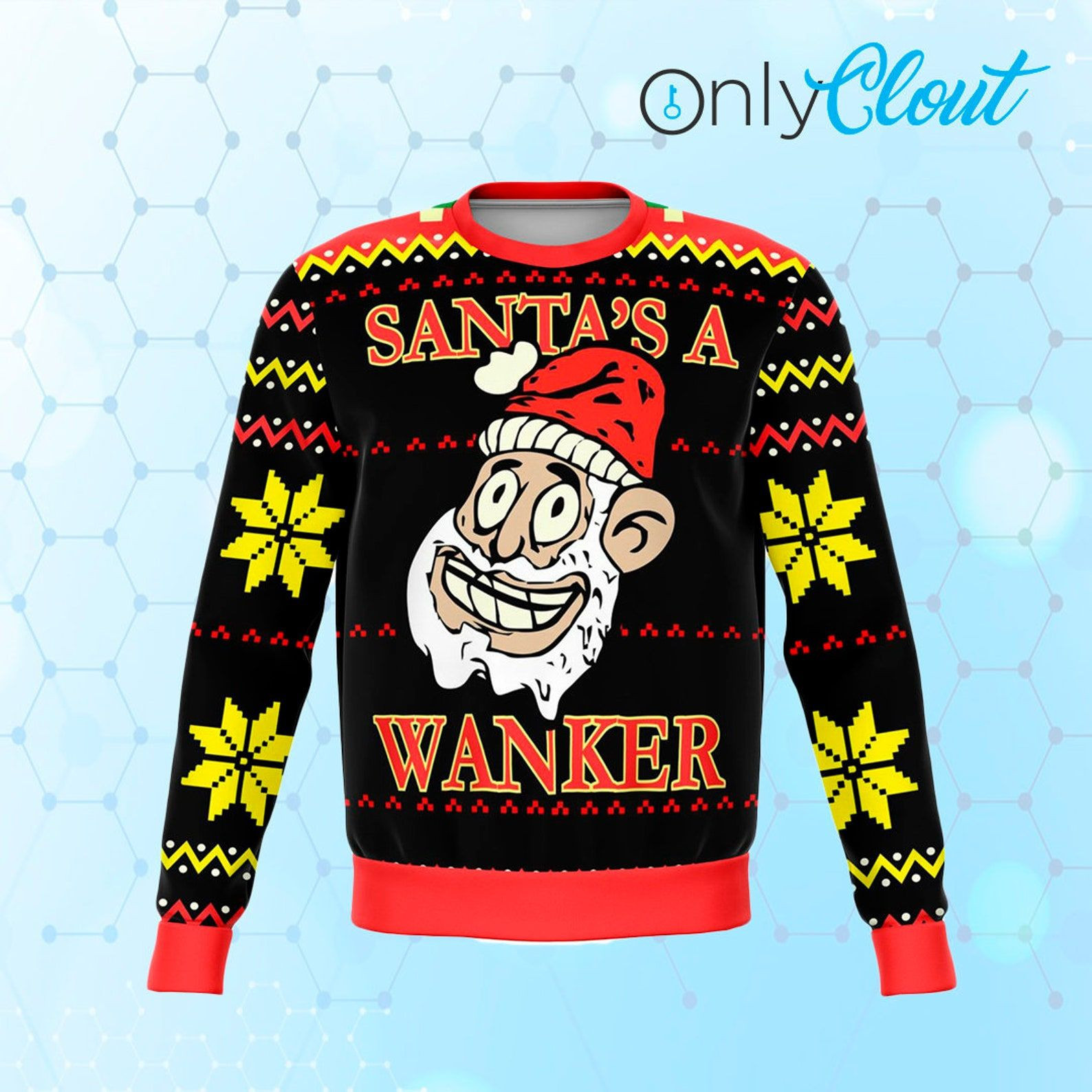 Santa Wanker Funny Ugly Christmas Sweater Adult 3D Funny Matching for family