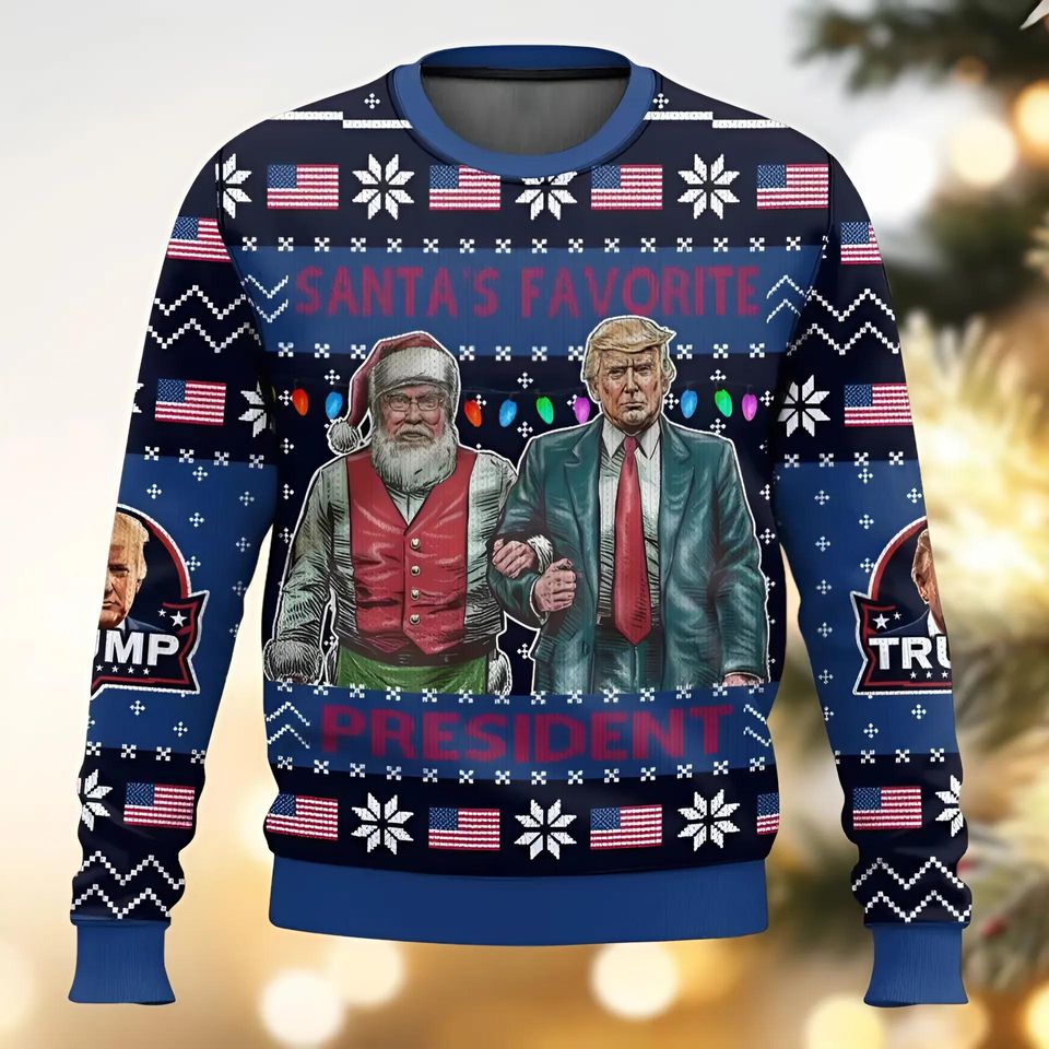 Santa's Favorite President Trump Christmas Ugly Sweater