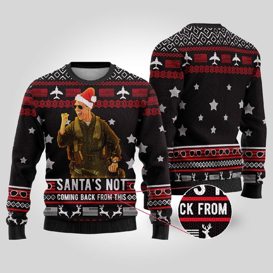 Santas Not Coming Back From This Ugly Christmas Sweater All Over Print,Maverick Christmas Ugly Sweater All Over Print,3D Gift Shirt for Fan - Image 3