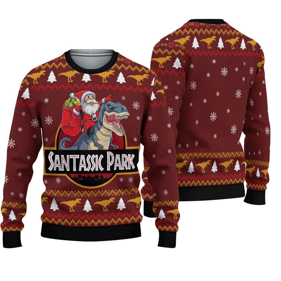 Santassic Park Ugly Christmas Sweater