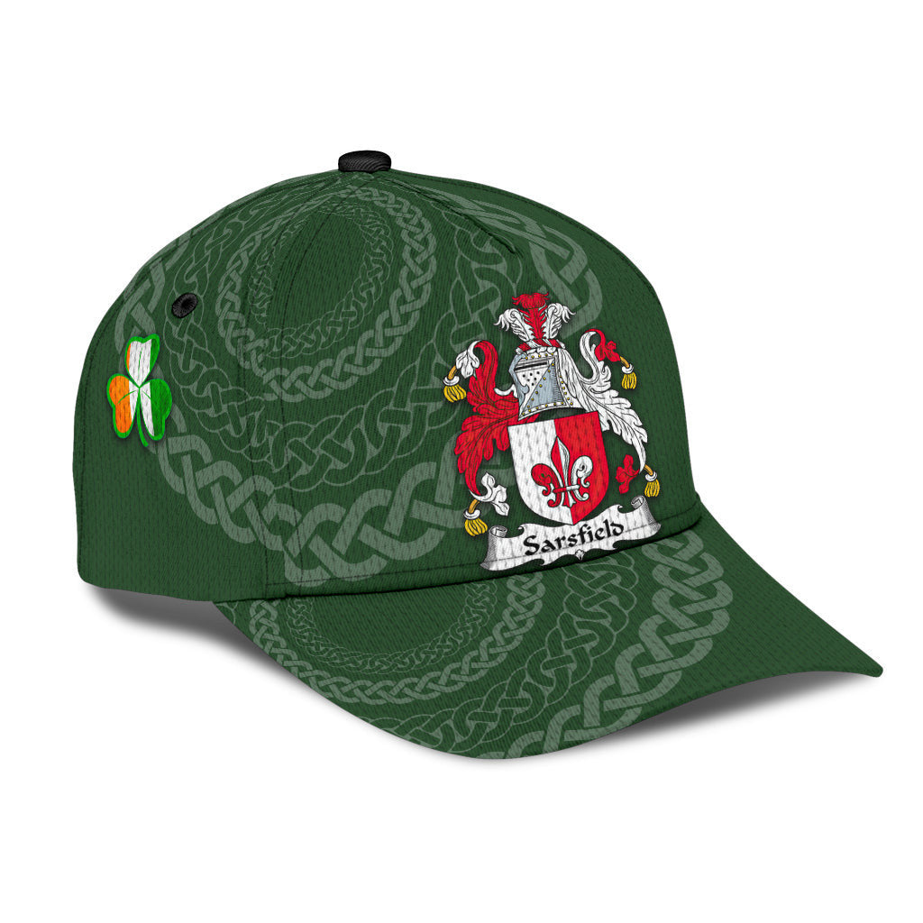 Sarsfield Coat Of Arms - Irish Family Crest St Patrick's Day Hat Classic Cap Trucker Hats Custom Hats Gifts For Men & Women