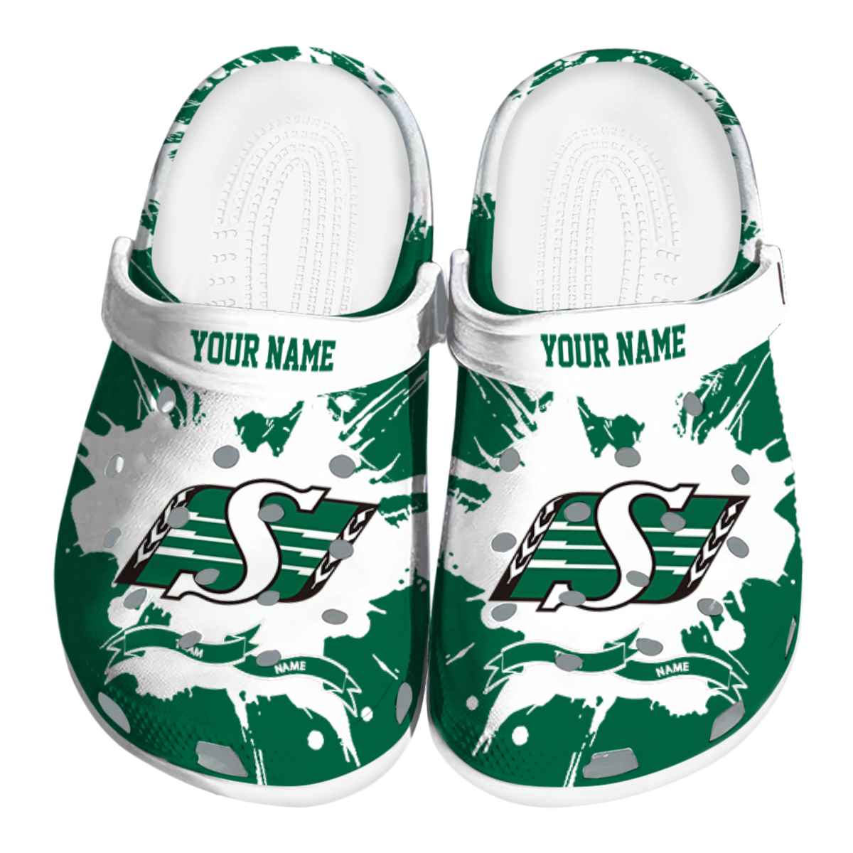 Saskatchewan Roughriders NCAA Sport Crocs Crocband Clogs Shoes Comfortable For Men Women and Kids