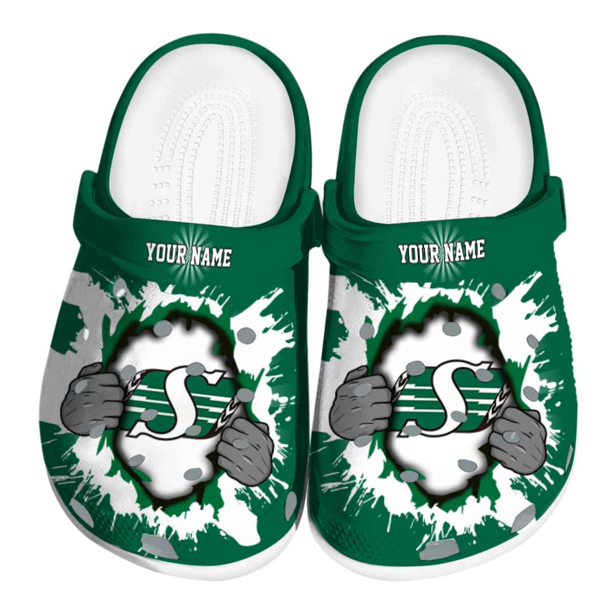 Saskatchewan Roughriders NCAA Sport Crocs Crocband Clogs Shoes Comfortable For Men Women and Kids