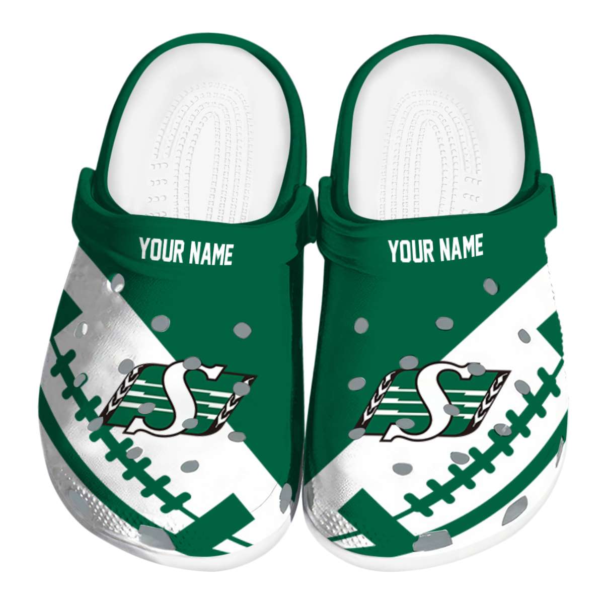 Saskatchewan Roughriders NCAA Sport Crocs Crocband Clogs Shoes Comfortable For Men Women and Kids