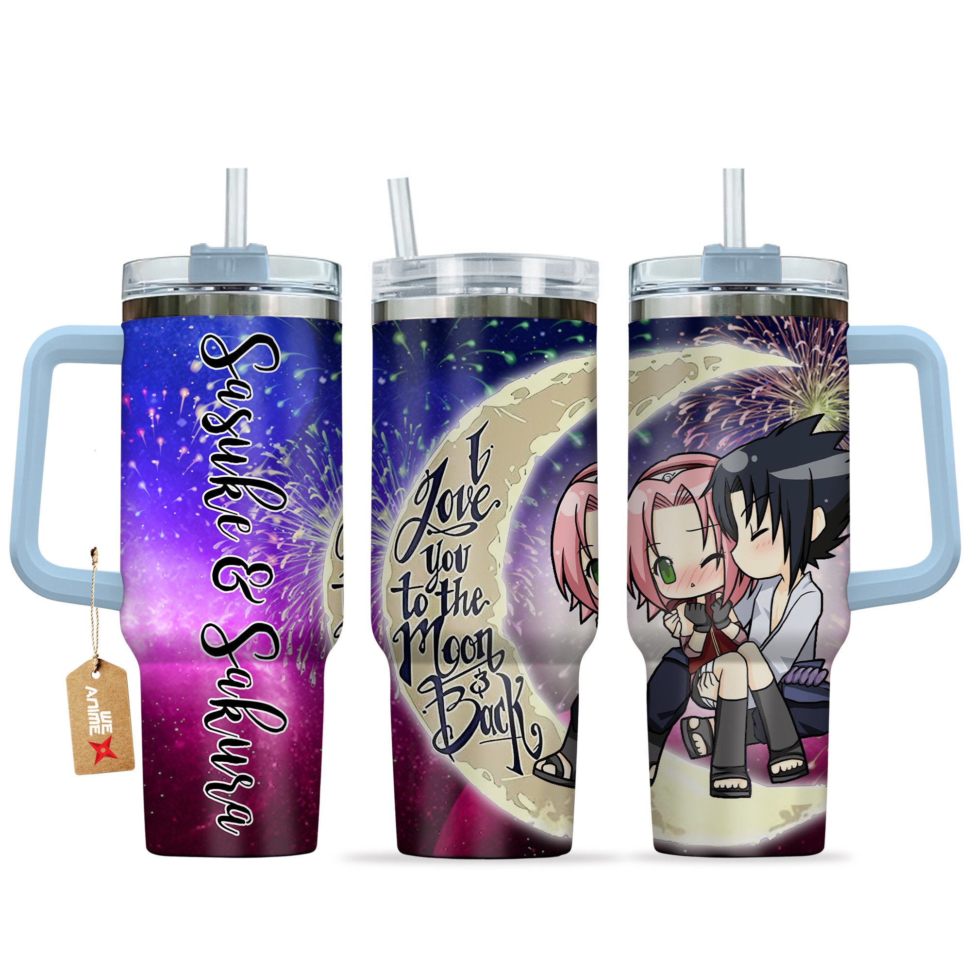 Sasuke & Sakura Haruno Naruto Anime Valentine Custom Stanley Cup 40 oz 30 oz Tumbler With HandleTVC2301168