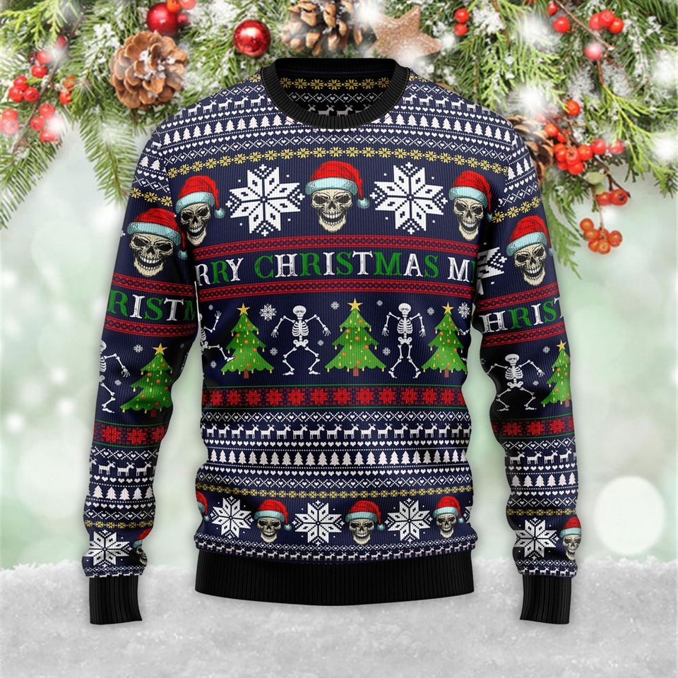 Satanic Skull Ugly Christmas 3D Sweater