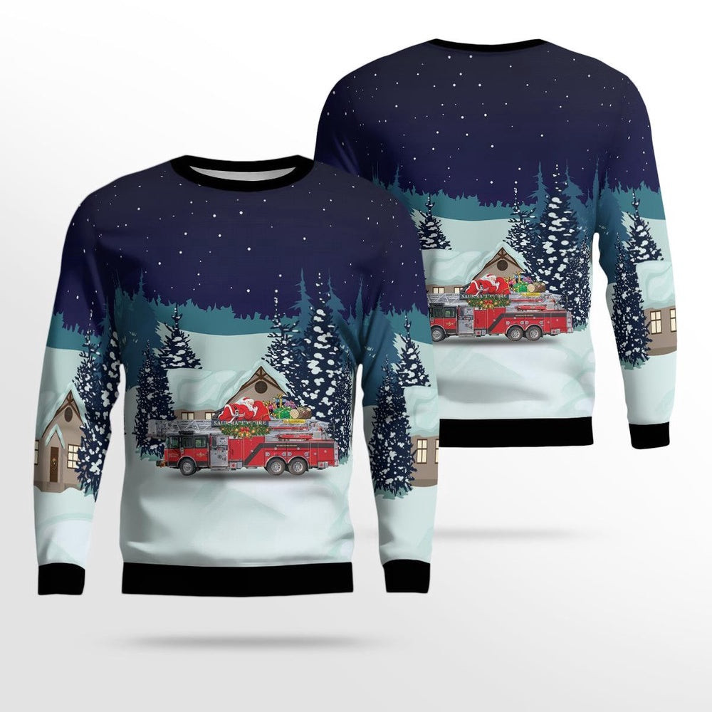 Sauk Rapids Minnesota Sauk Rapids Fire Department AOP Ugly Sweater Unisex Christmas Gift