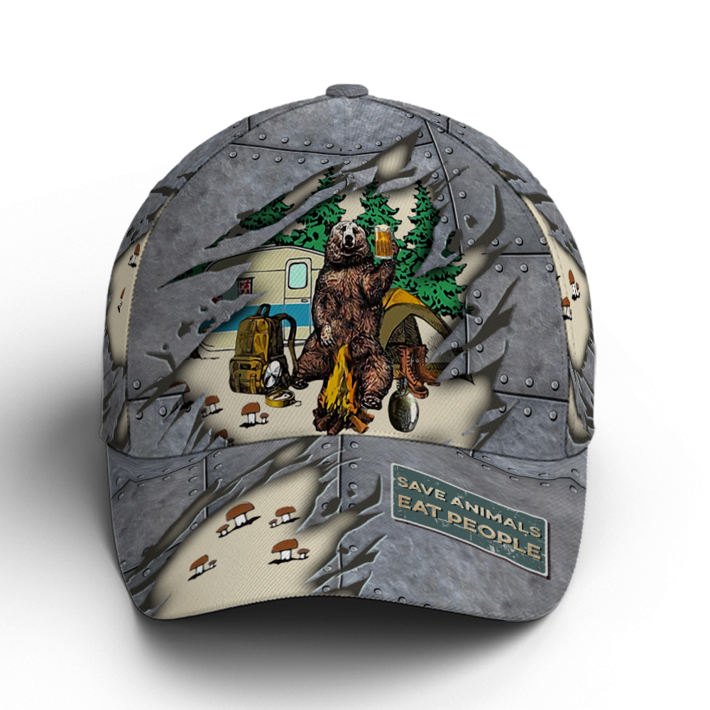 Save Animals Eat People Camping Baseball Cap Trucker Hats Custom Hats Gifts For Men & Women