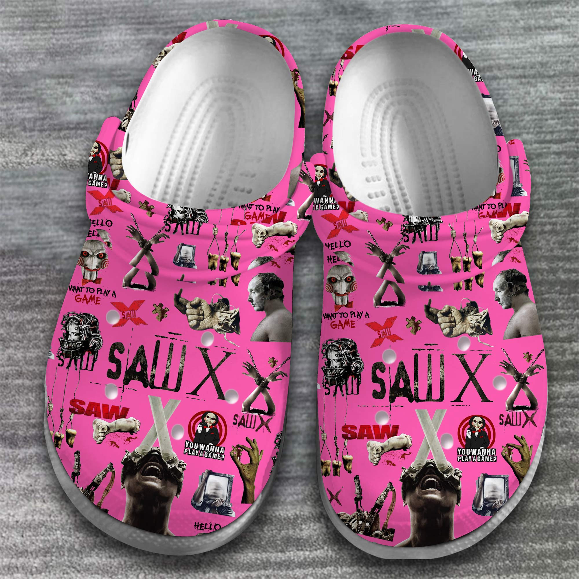 Saw Movie Crocs Crocband Clogs Shoes Comfortable For Men Women and Kids