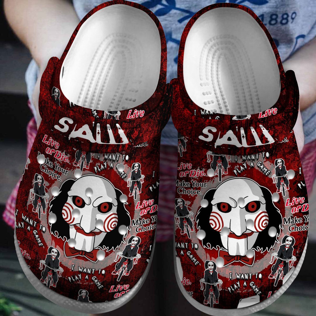 Saw Movie Crocs Crocband Clogs Shoes Comfortable For Men Women and Kids