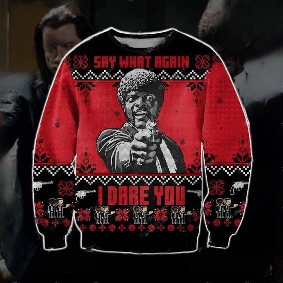 Say What Again 3D Sweater, 90s American Movie Ugly Christmas Sweater