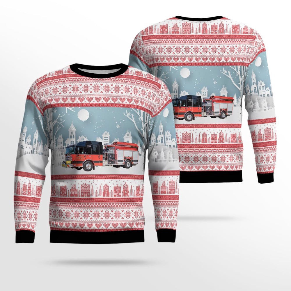 Scales Mound Illinois Scales Mound Fire Protection District AOP Ugly Sweater Unisex Christmas Gift
