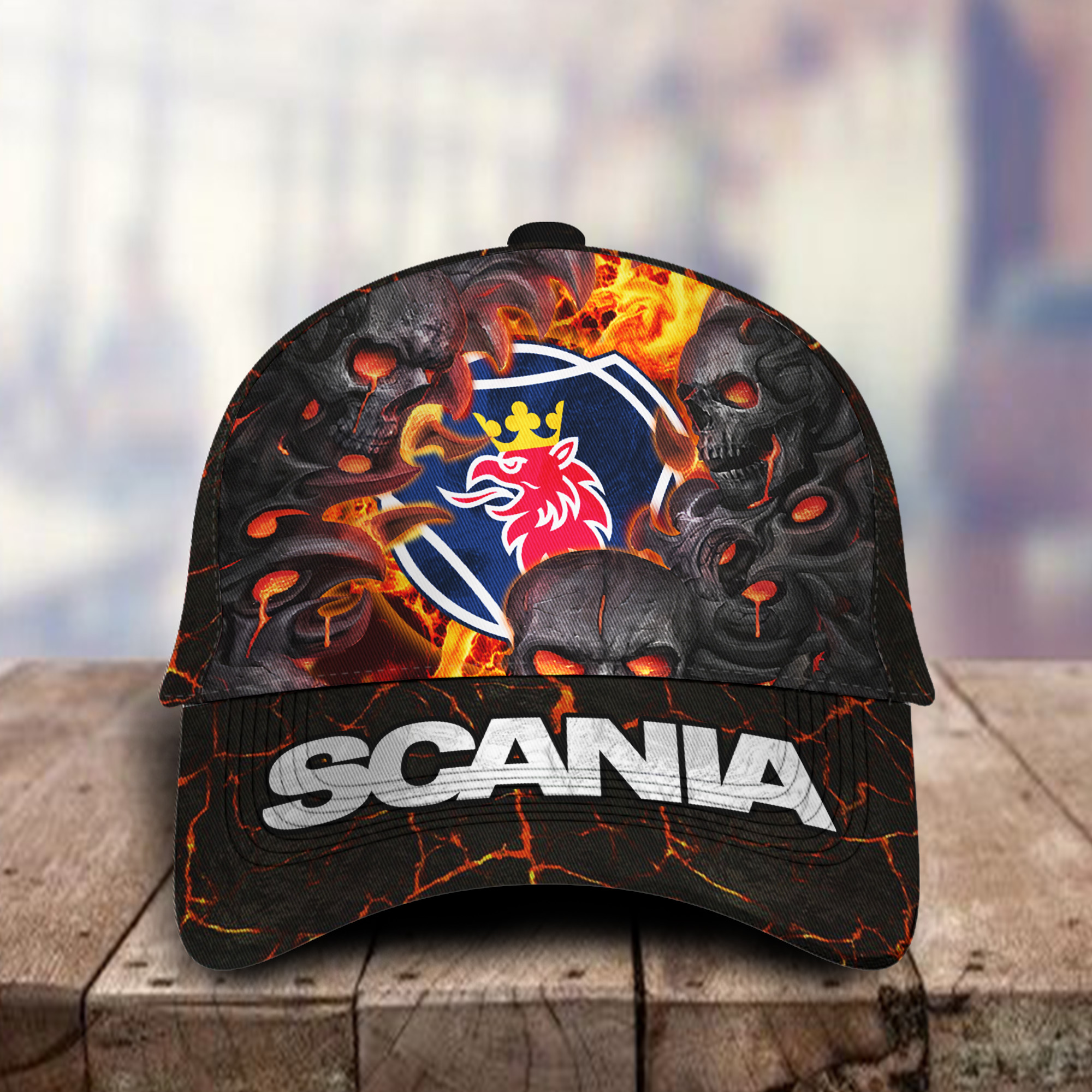 Scania 3D Classic Cap Skull Fire Car Motor Brand Hats Trucker Hats Custom Hats Gifts For Men & Women
