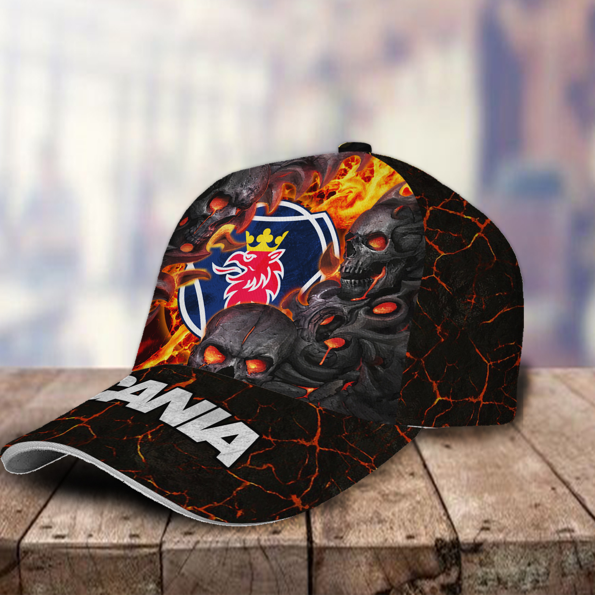 Scania 3D Classic Cap Skull Fire Car Motor Brand Hats Trucker Hats Custom Hats Gifts For Men & Women