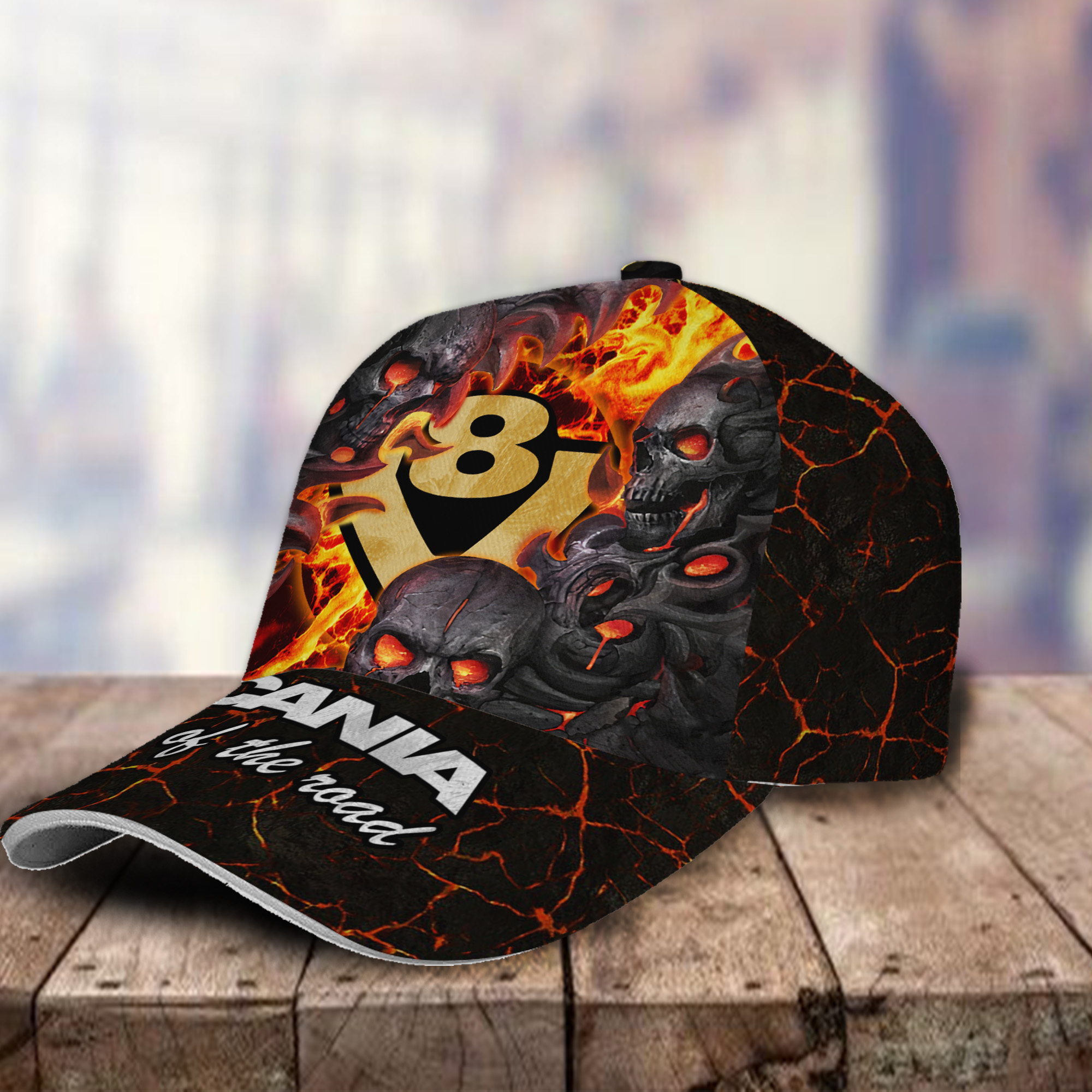 Scania V8 3D Classic Cap Skull Fire Car Motor Brand Hats Trucker Hats Custom Hats Gifts For Men & Women