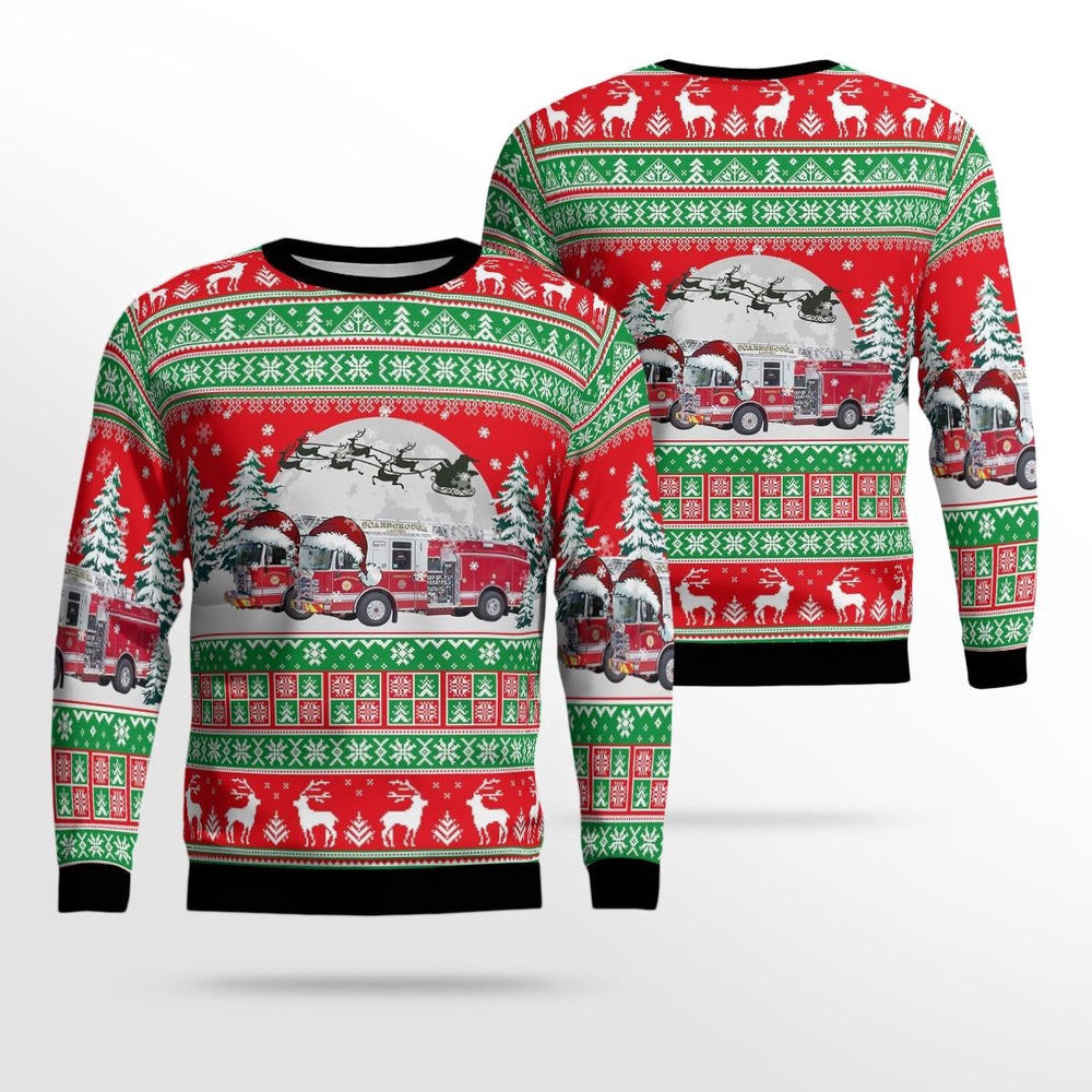 Scarborough Maine Scarborough Fire Department AOP Ugly Sweater Unisex Christmas Gift