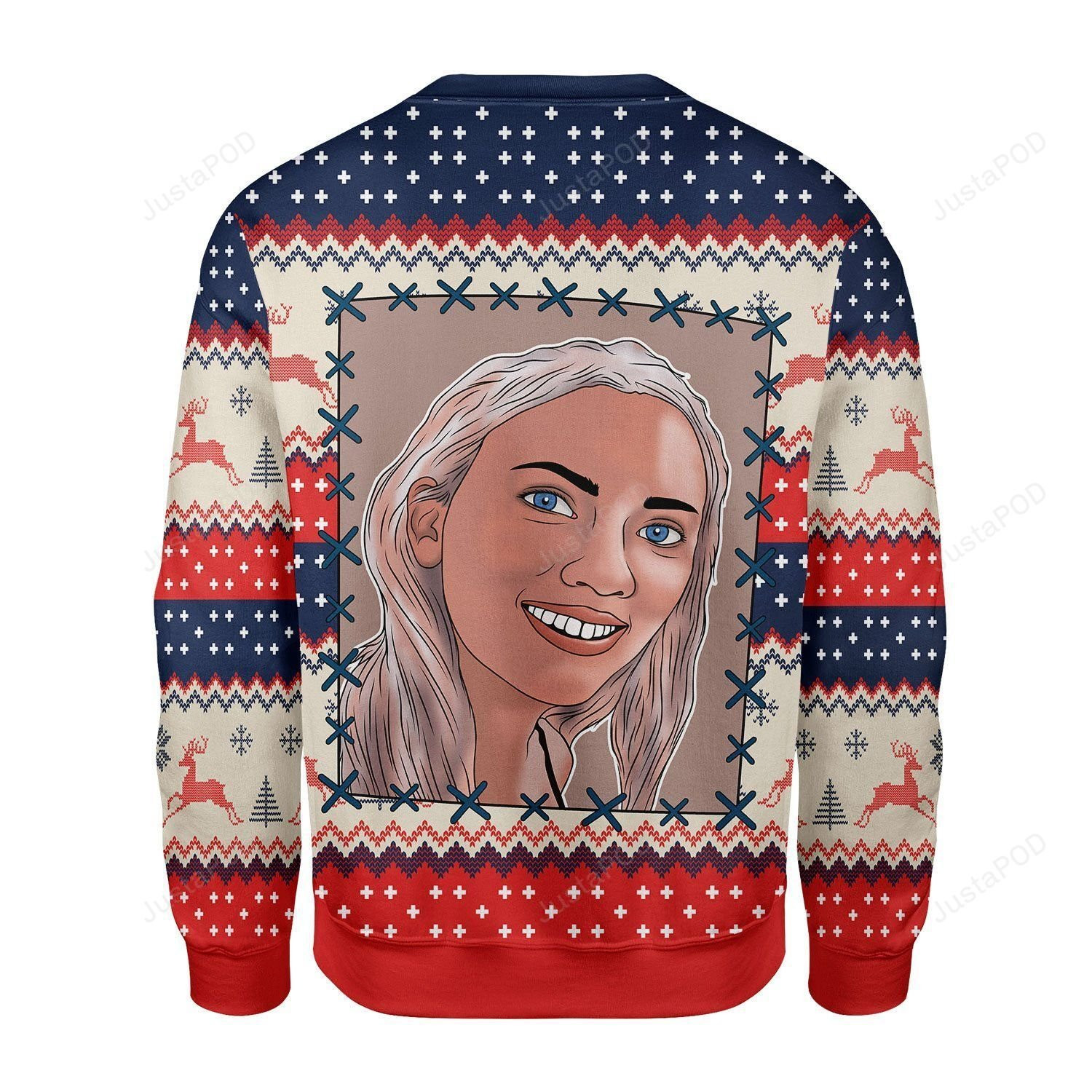 Scarlett Johansson Surprised Meme Ugly Christmas Sweater Adult 3D Funny Matching for family