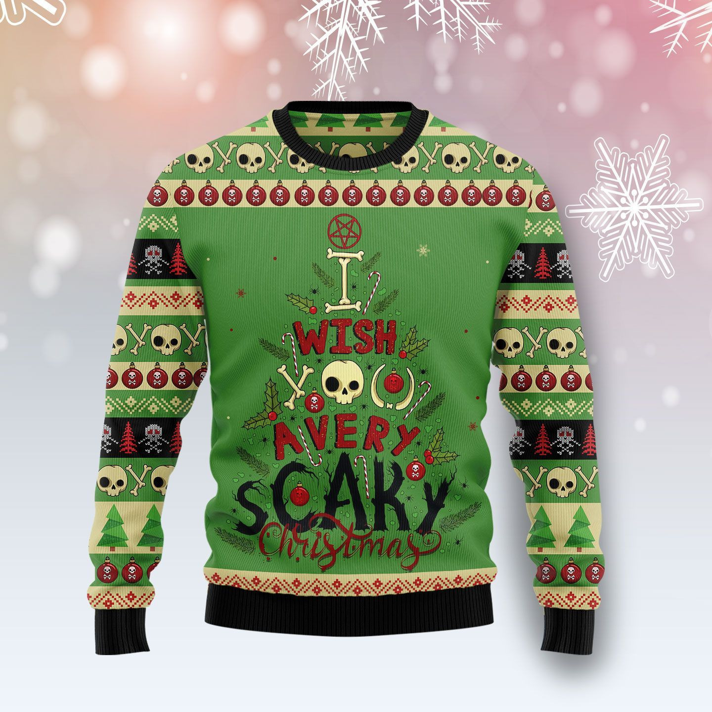 Scary Christmas Ugly Christmas Sweater Adult 3D Funny Matching for family