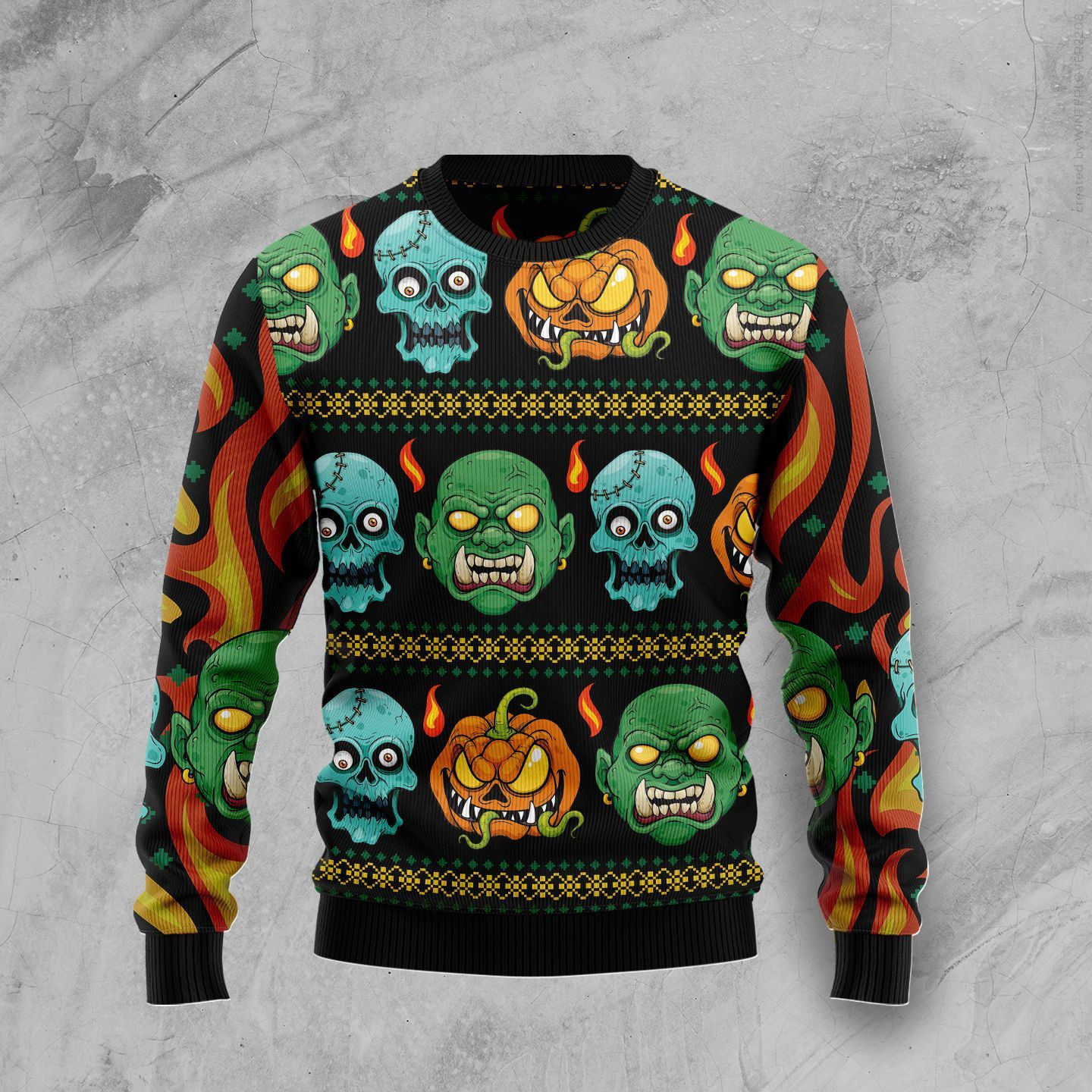 Scary Zombie For Unisex Ugly Christmas Sweater Adult 3D Funny Matching for family