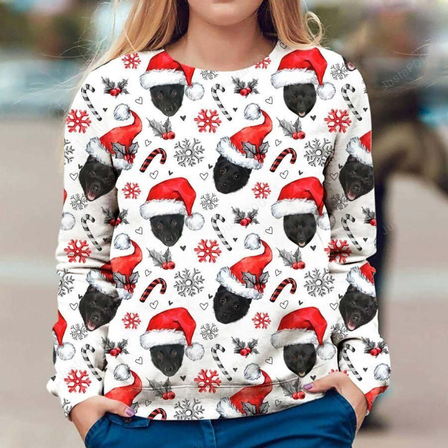 Schipperke Dog Ugly Christmas Sweater Adult 3D Funny Matching for family