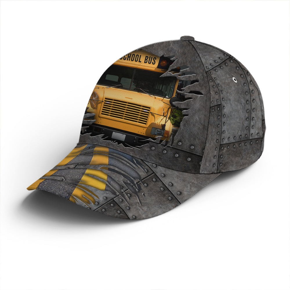 School Bus Driver Metallic Baseball Cap Trucker Hats Custom Hats Gifts For Men & Women