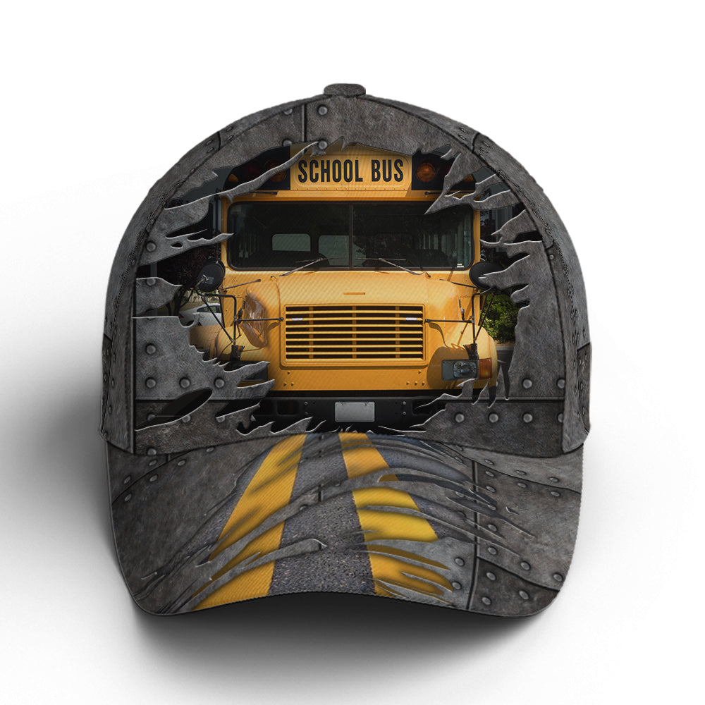 School Bus Driver Metallic Baseball Cap Trucker Hats Custom Hats Gifts For Men & Women