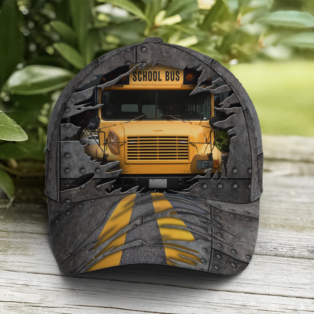 School Bus Driver Metallic Baseball Cap Trucker Hats Custom Hats Gifts For Men & Women