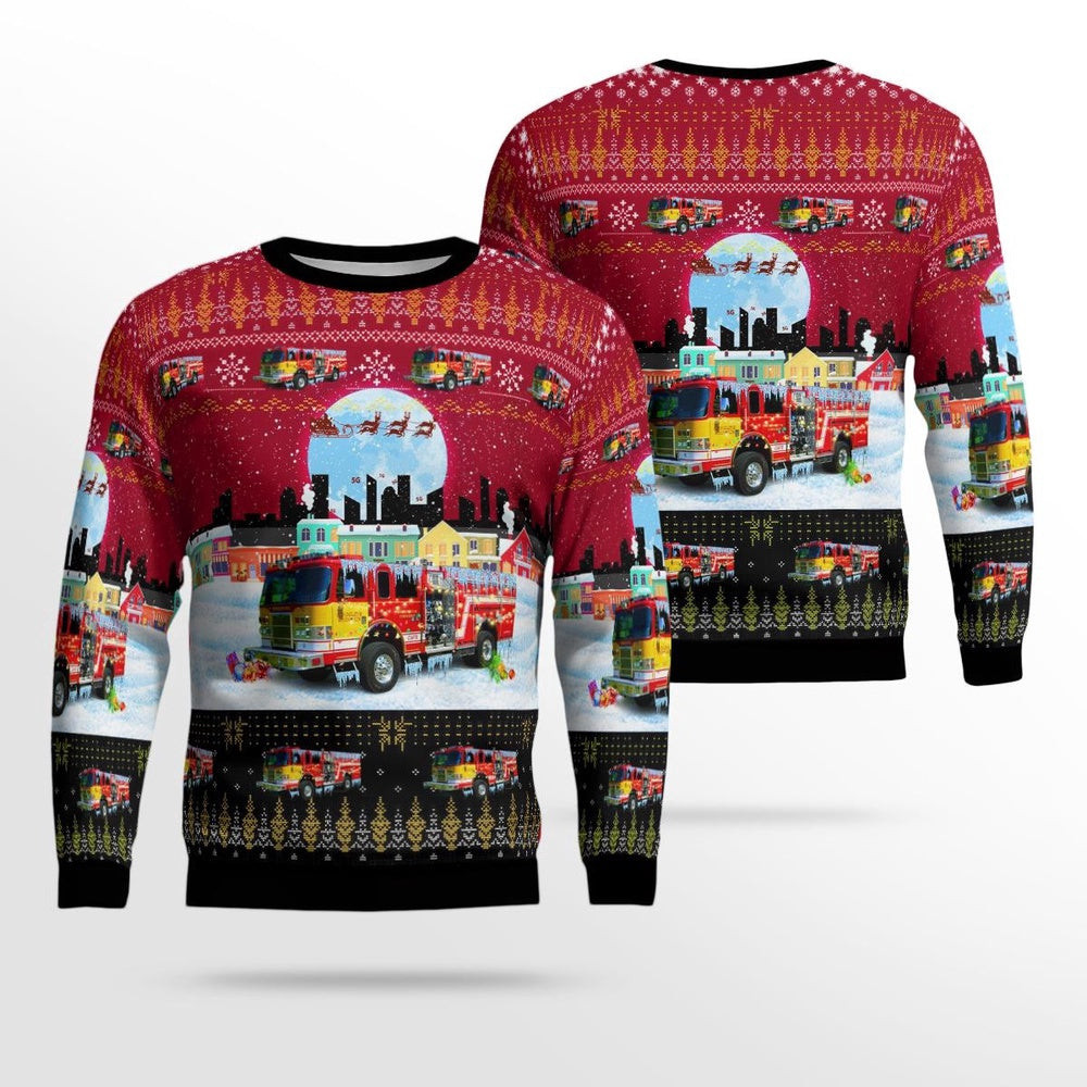 Schooley's Mountain Fire Co Long Valley New Jersey Christmas AOP Ugly Sweater Unisex Christmas Gift