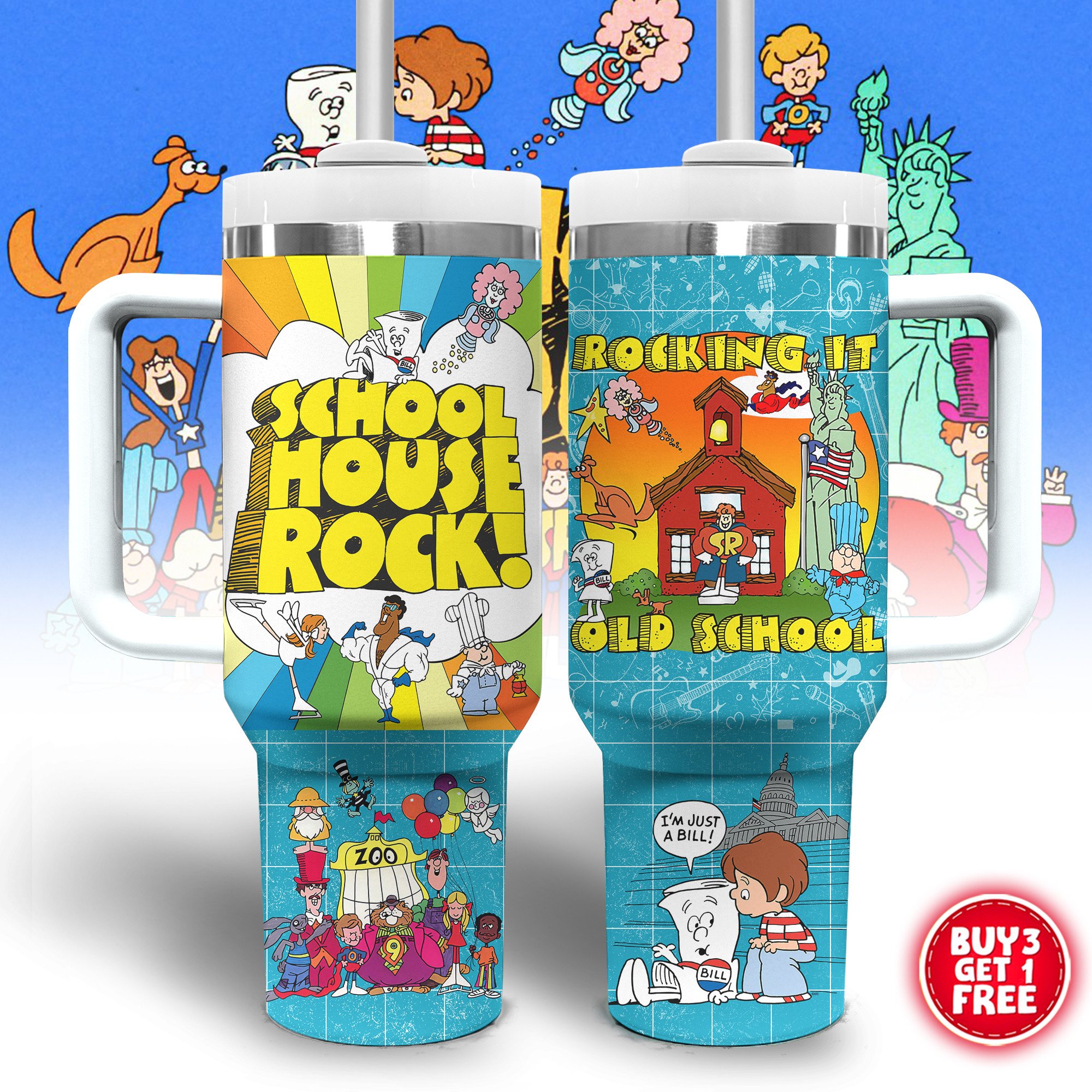 Schoolhouse Rock TV Series Custom Stanley Cup 40 oz 30 oz Tumbler With HandleTVC2301801