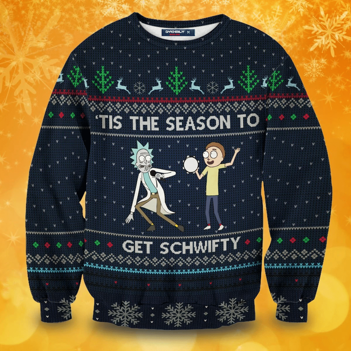 Schwifty Ugly Christmas Sweater Adult 3D Funny Matching for family