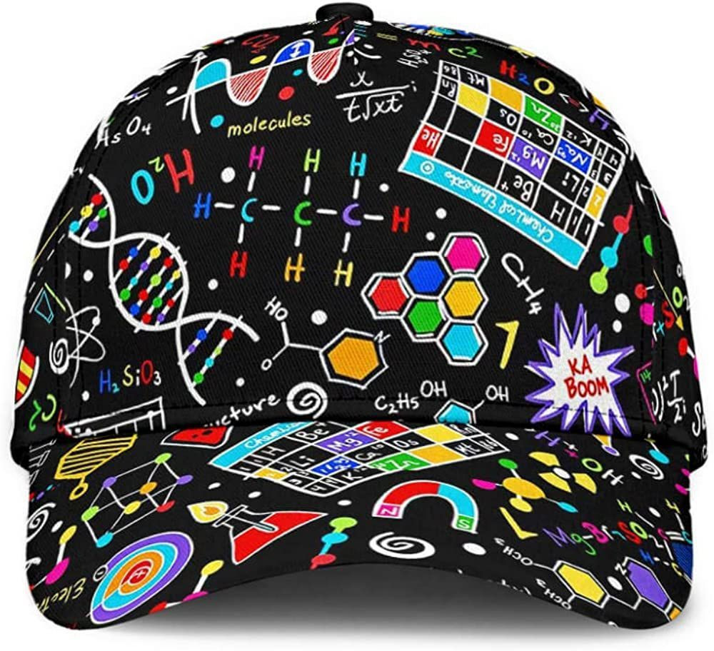 Scie Chemistry Black 3D Printed Unisex Hat Classic Cap, Snapback Cap, Baseball Cap Trucker Hats Custom Hats Gifts For Men & Women