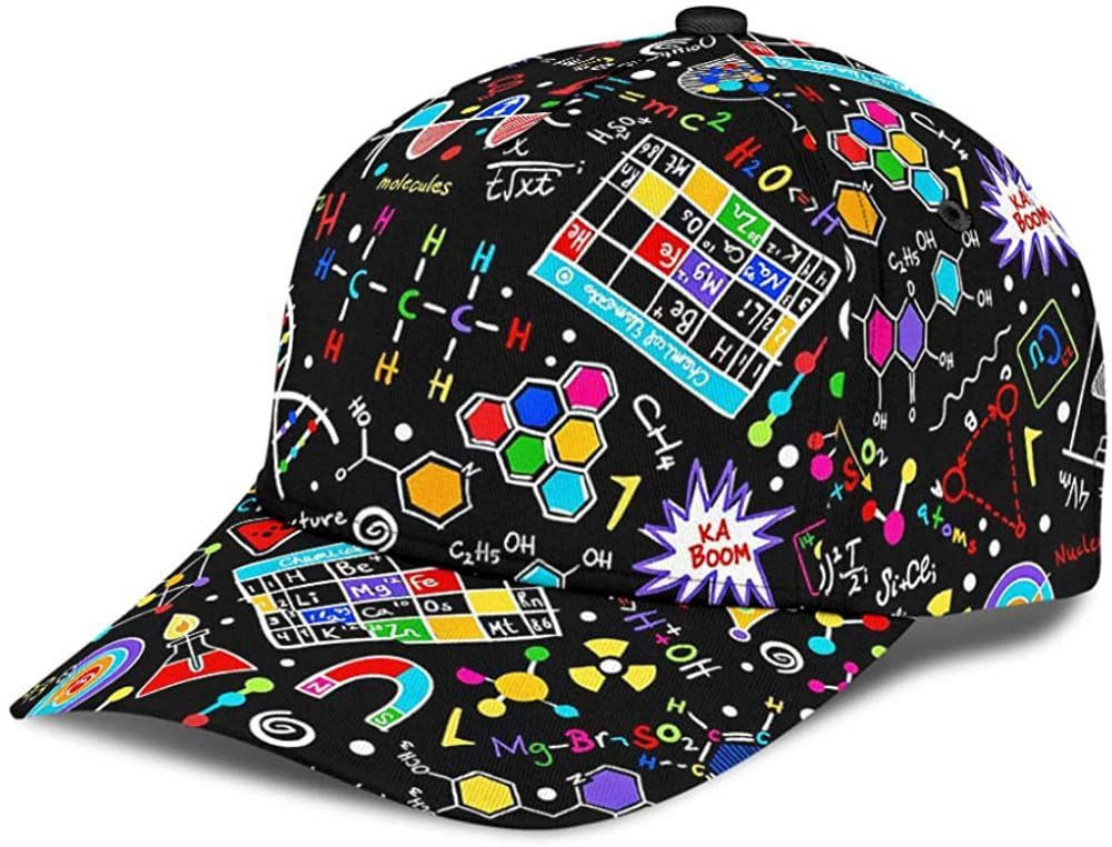 Scie Chemistry Black 3D Printed Unisex Hat Classic Cap, Snapback Cap, Baseball Cap Trucker Hats Custom Hats Gifts For Men & Women