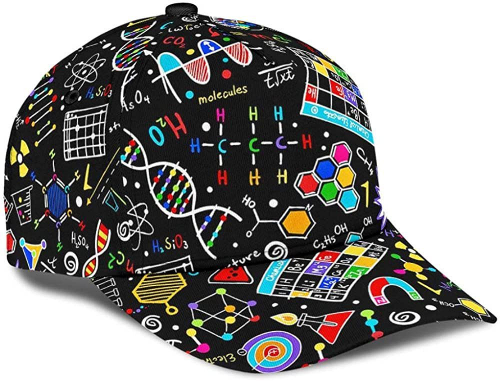 Scie Chemistry Black 3D Printed Unisex Hat Classic Cap, Snapback Cap, Baseball Cap Trucker Hats Custom Hats Gifts For Men & Women