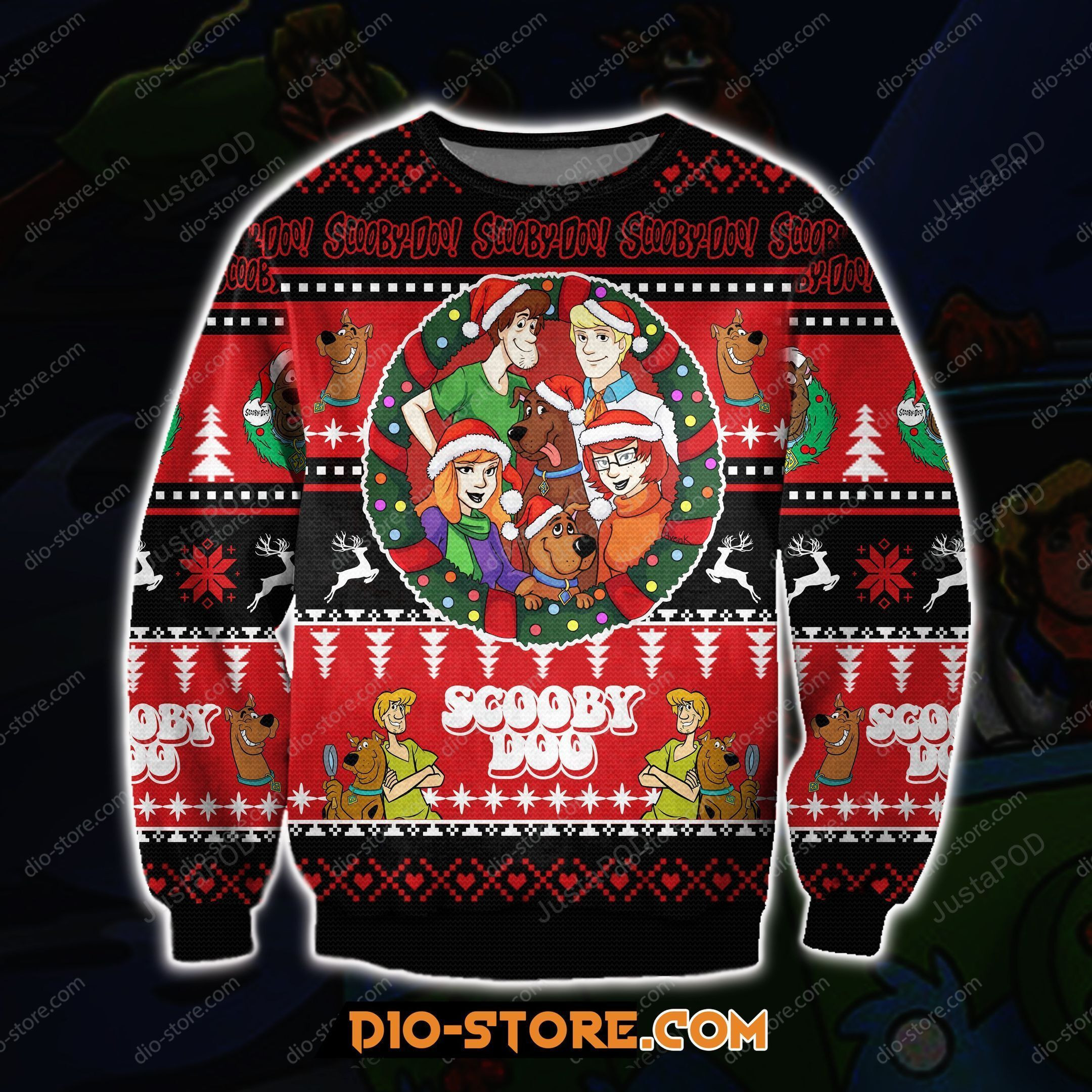 Scooby-Doo 3D Print Knitting Pattern Ugly Christmas Sweater Adult 3D Funny Matching for family