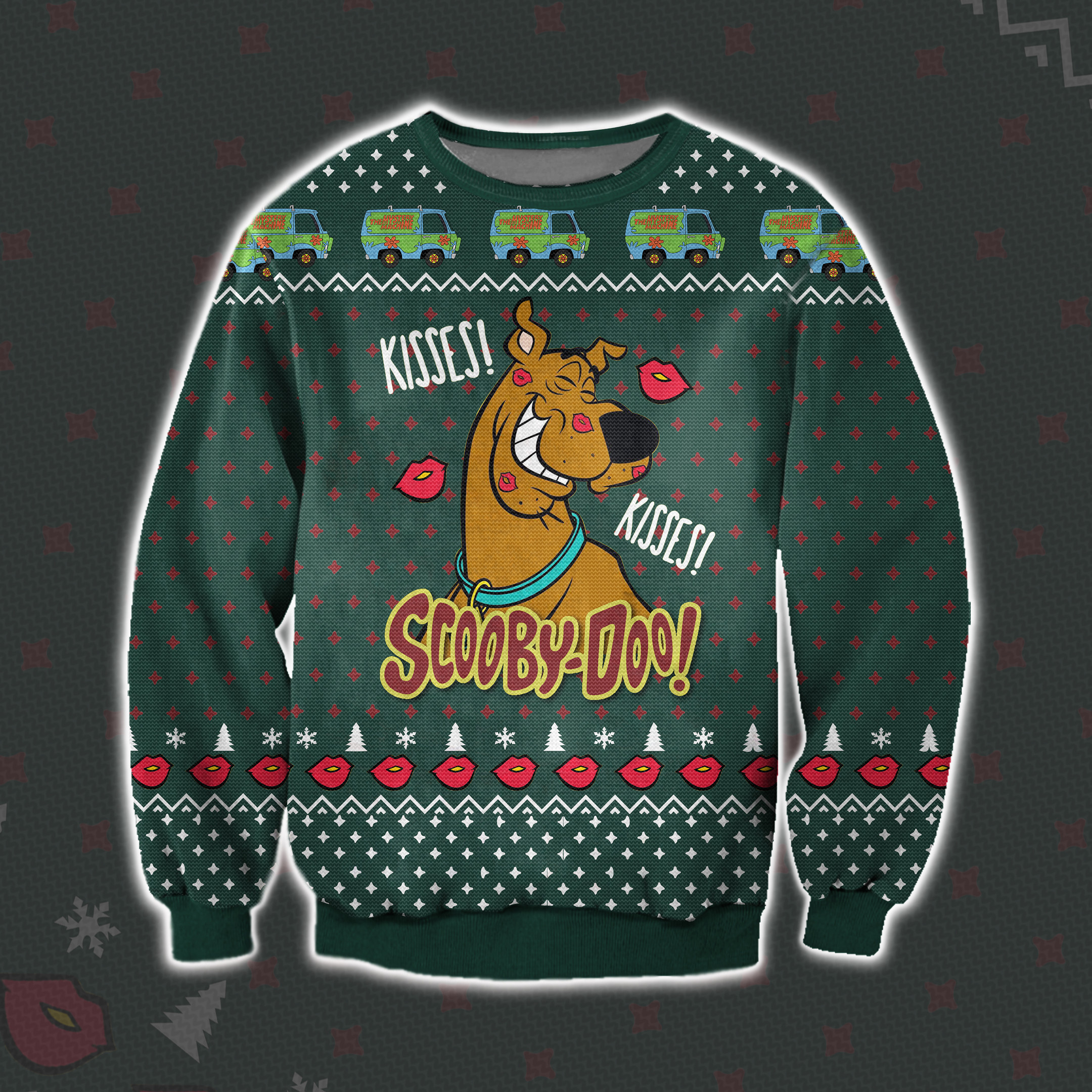 Scooby-Doo And Kisses Ugly Christmas Sweater Adult 3D Funny Matching for family