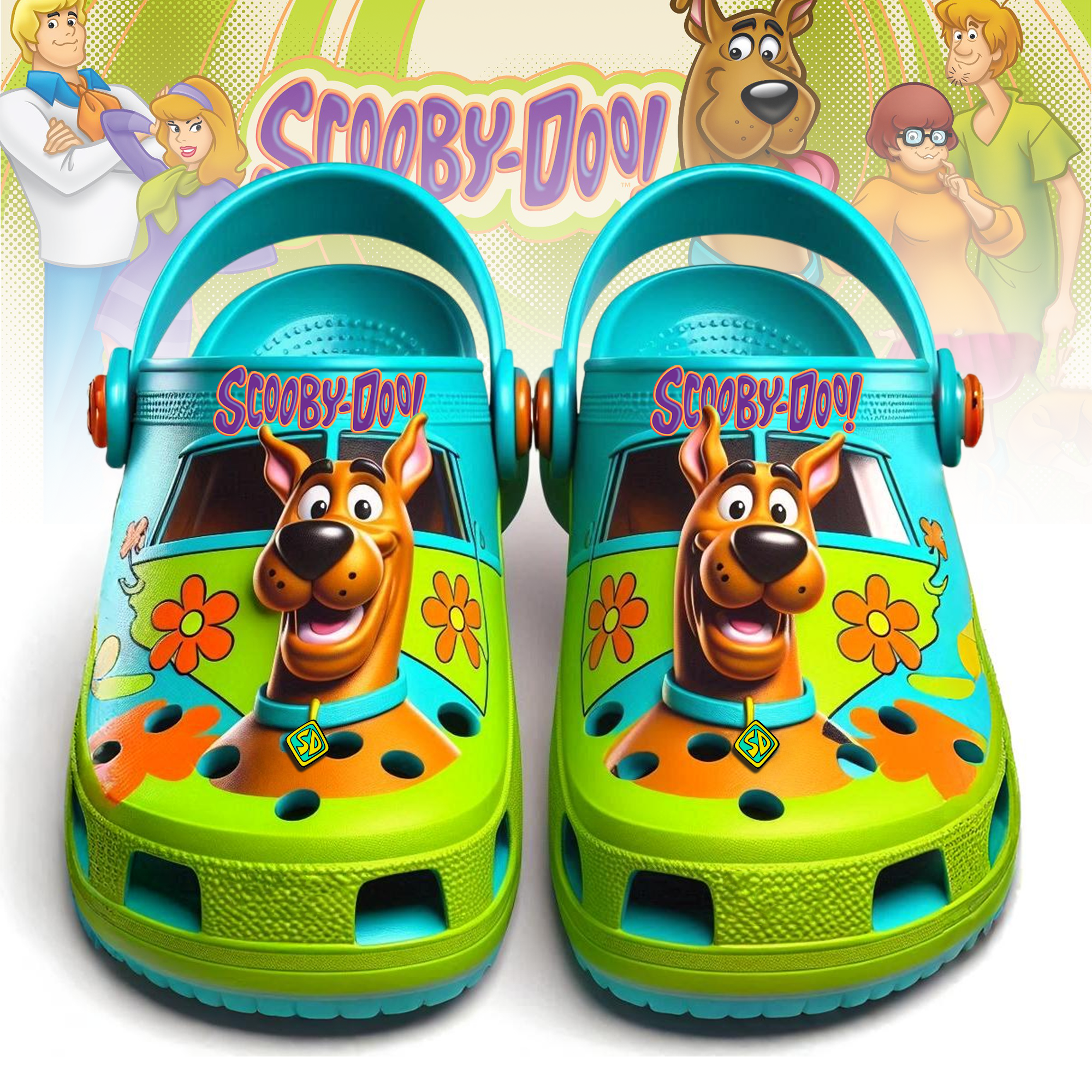 Scooby-Doo Cartoon Crocs Crocband Clogs Shoes Comfortable For Men Women and Kids