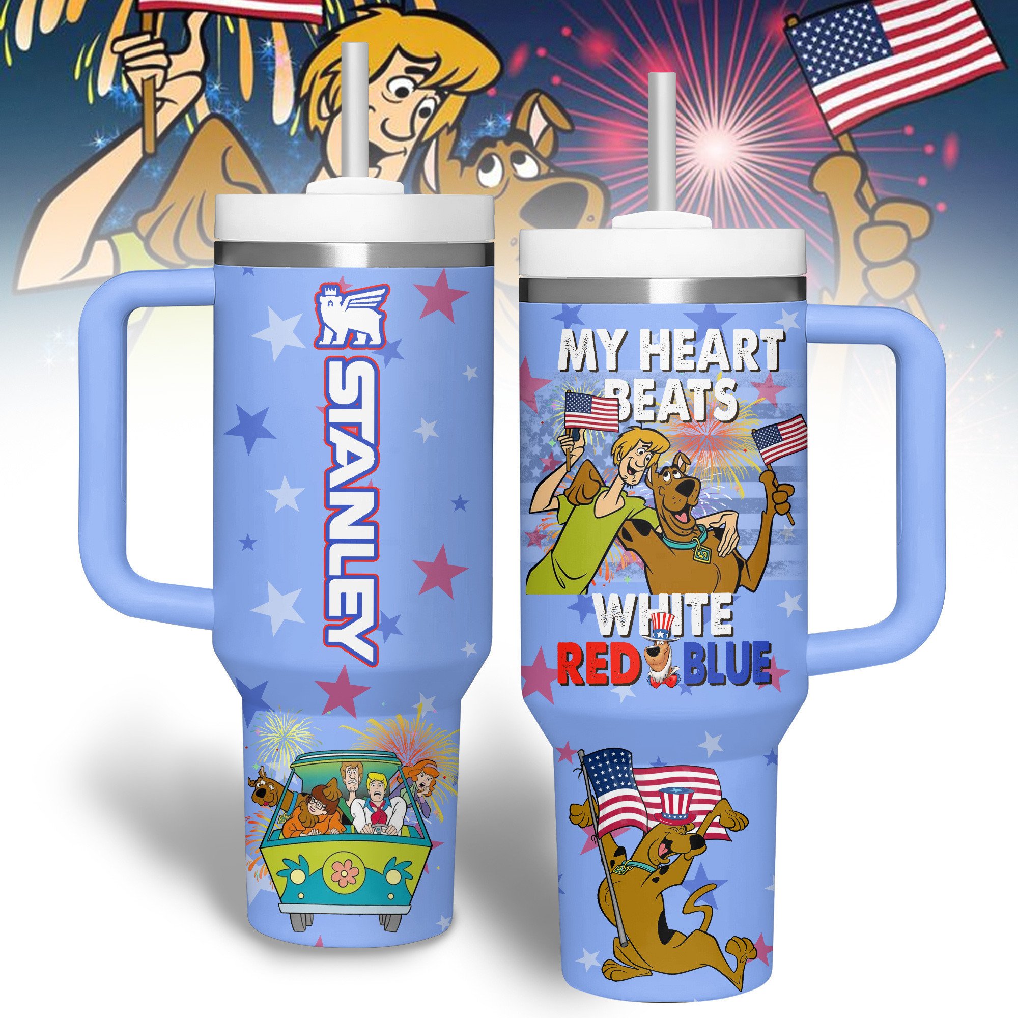 Scooby-Doo Cartoon Custom Stanley Cup 40 oz 30 oz Tumbler With HandleTVC2301243