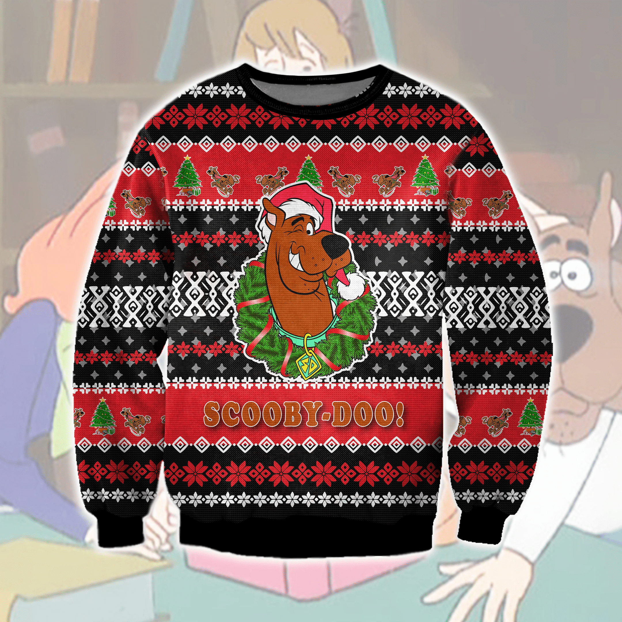 Scooby-Doo Ugly Christmas Sweater Adult 3D Funny Matching for family