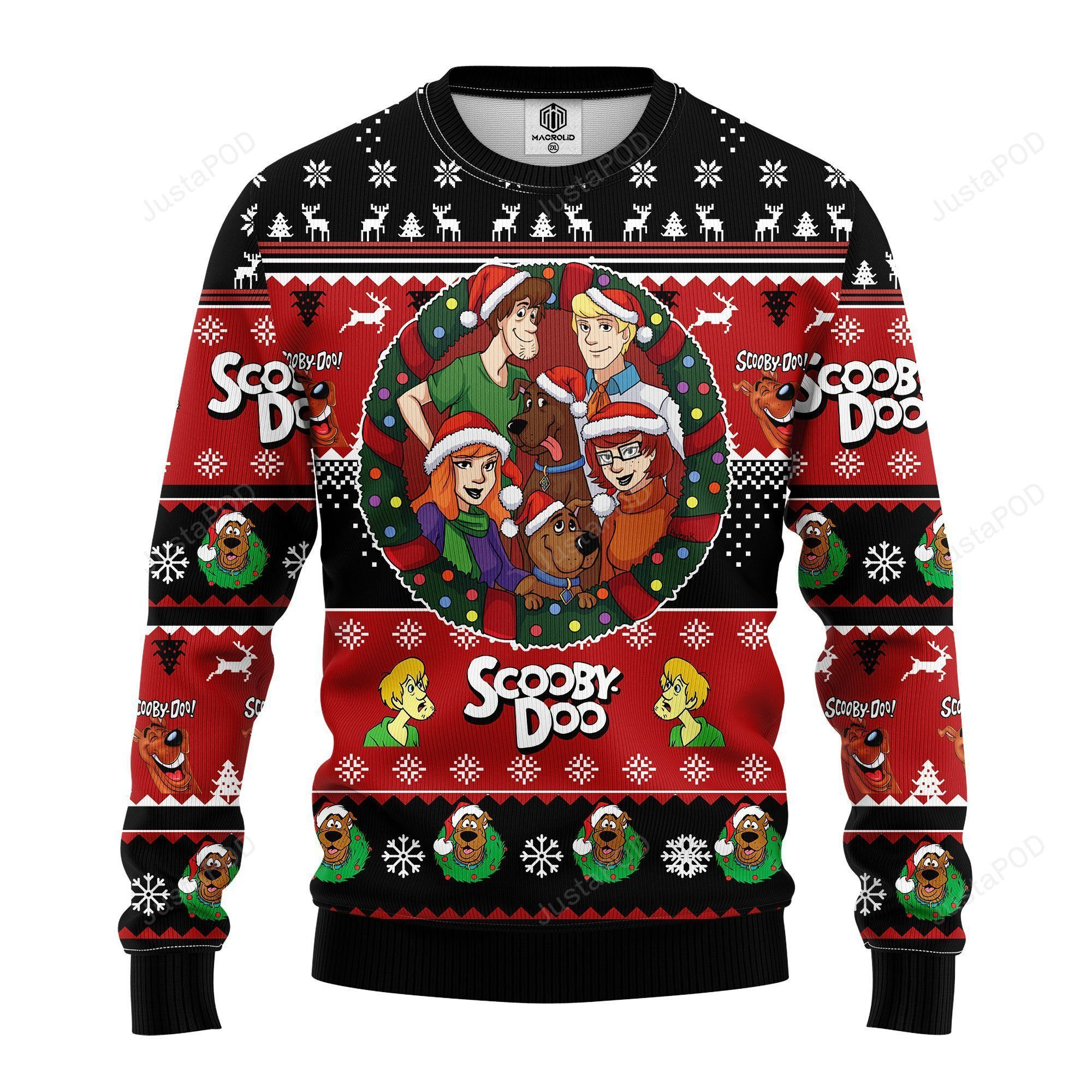 Scooby Dood Ugly Christmas Sweater Adult 3D Funny Matching for family