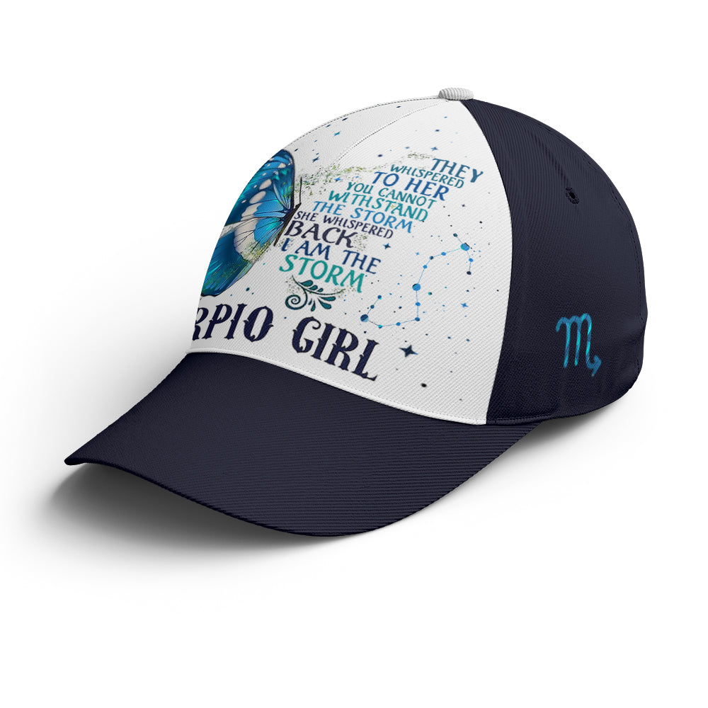 Scorpio Girl I Am The Storm Butterfly Baseball Cap Trucker Hats Custom Hats Gifts For Men & Women