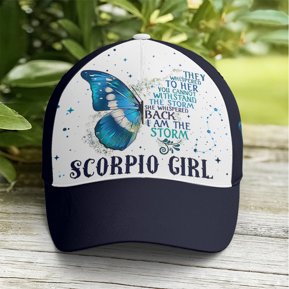Scorpio Girl I Am The Storm Butterfly Baseball Cap Trucker Hats Custom Hats Gifts For Men & Women