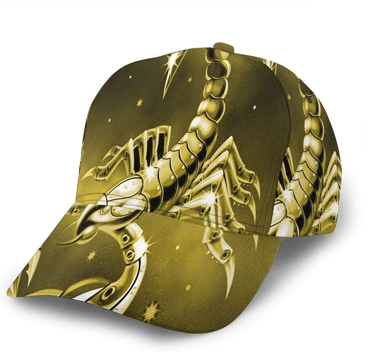 Scorpio Zodiac Gold Baseball Cap 3D Trucker Hat Adult Unisex Adjustable Dad Cap Trucker Hats Custom Hats Gifts For Men & Women