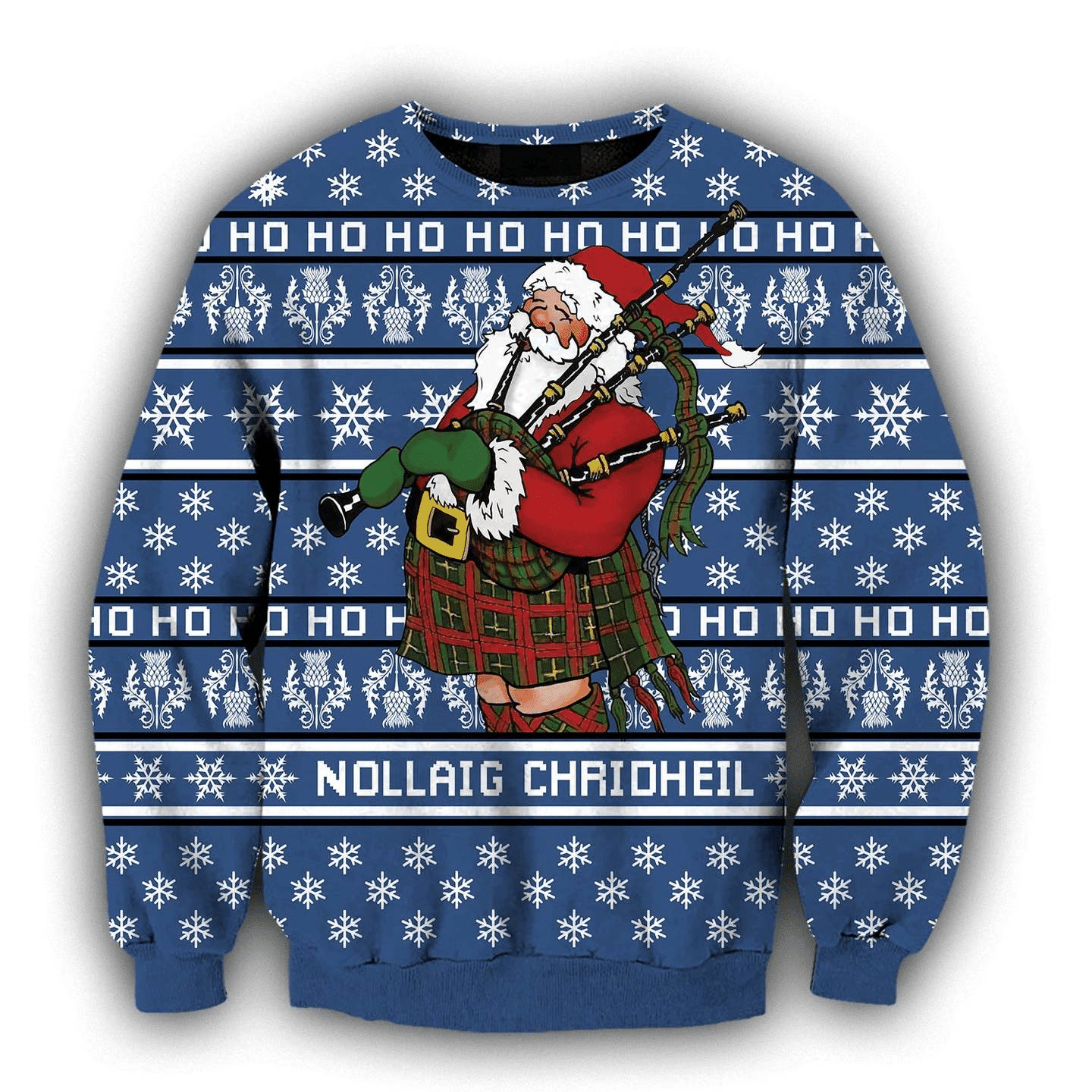 Scottish Santa Ugly Christmas Sweater Adult 3D Funny Matching for family