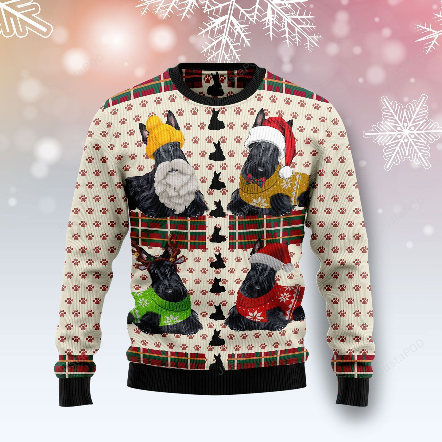 Scottish Terrier Christmas 9 Ugly Christmas Sweater Adult 3D Funny Matching for family
