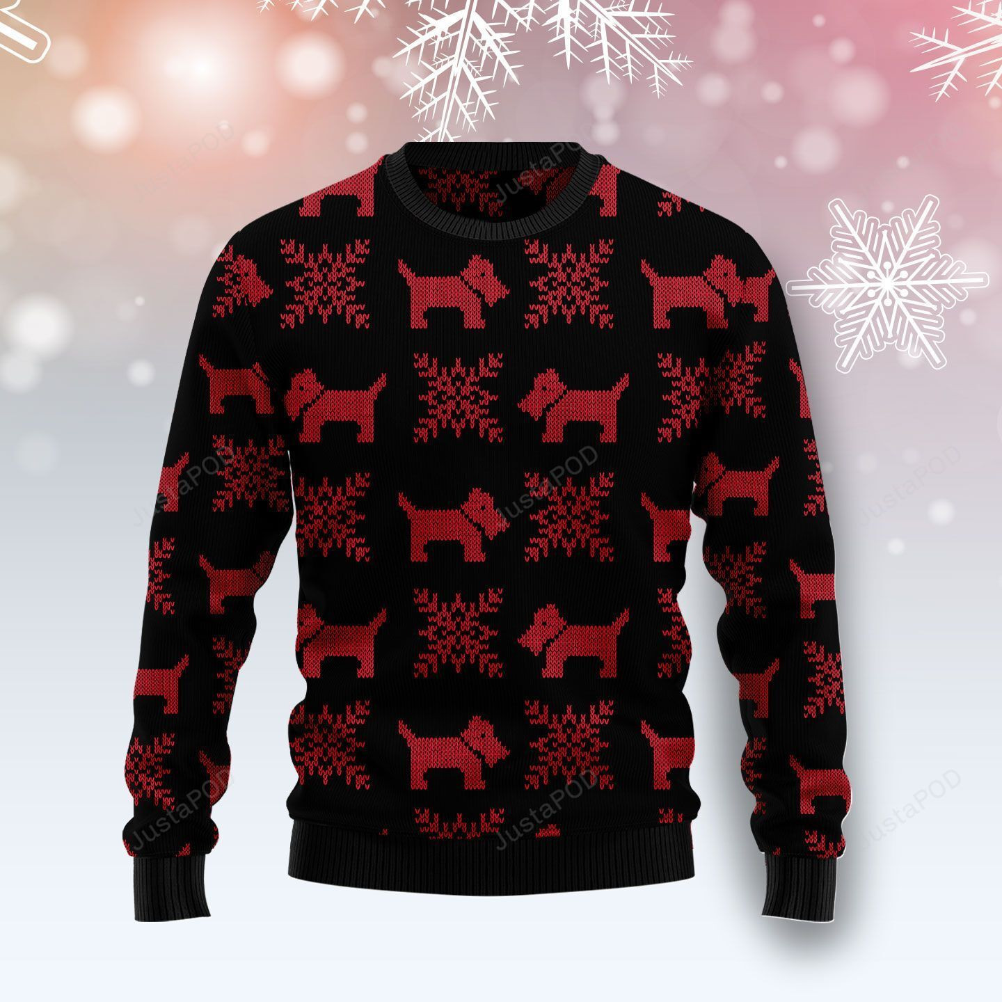 Scottish Terrier Christmas Ugly Christmas Sweater Adult 3D Funny Matching for family