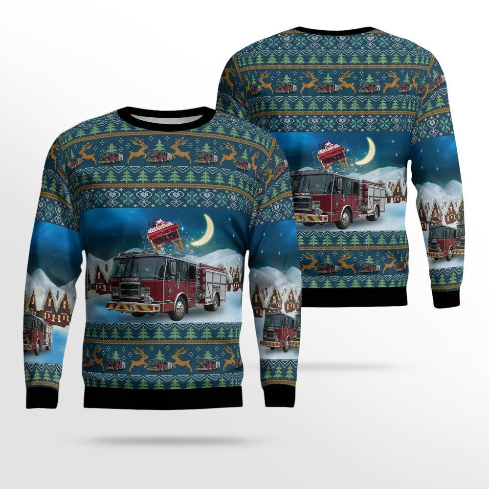 Scottsburg Indiana Scottsburg Fire and Rescue Christmas Ugly Sweater Unisex Christmas Gift