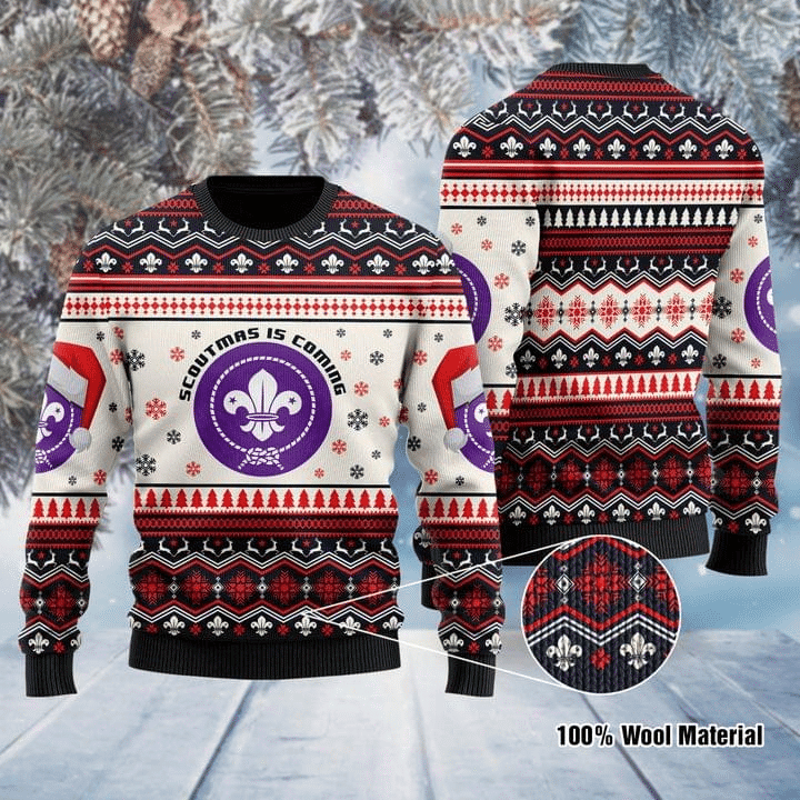 Scoutmas Is Coming Ugly Christmas Sweater Adult 3D Funny Matching for family
