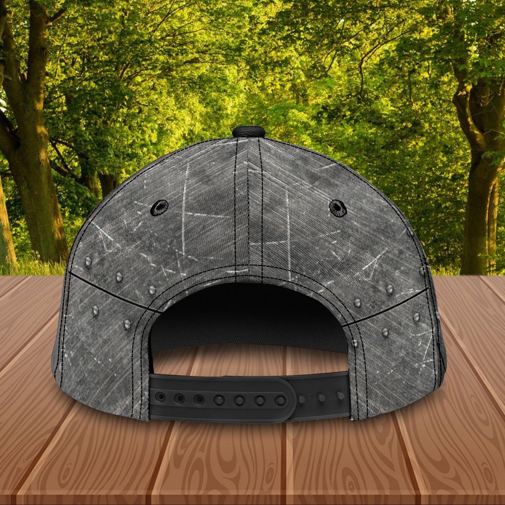 Scratch Pattern Silver Color Hunting Personalized Classic Cap, Personalized Gift for Hunting Lovers Trucker Hats Custom Hats Gifts For Men & Women