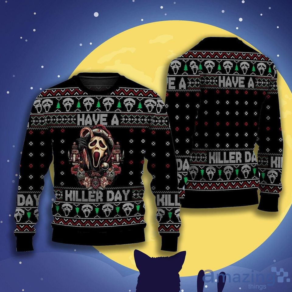 Scream Ghostface Horror Christmas Ugly Sweater